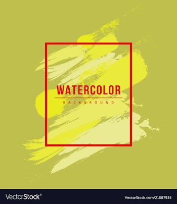 Watercolor poster square acrylic stroke card vector image