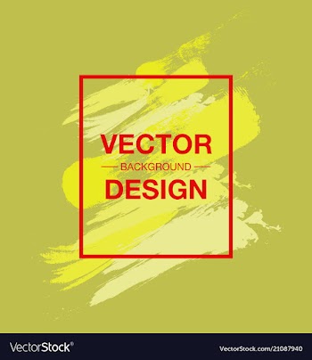 Watercolor poster square acrylic stroke card vector image