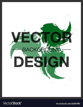 Watercolor poster square acrylic stroke card vector image