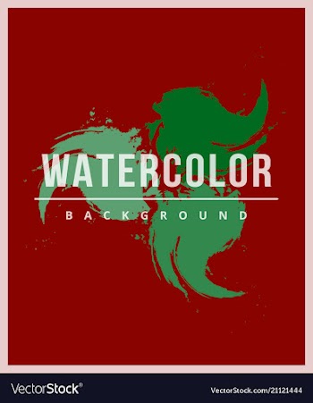 Watercolor poster square acrylic stroke card vector image