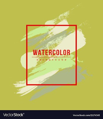 Watercolor poster square acrylic stroke card vector image