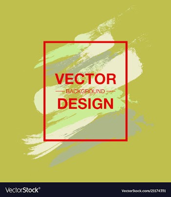 Watercolor poster square acrylic stroke card vector image