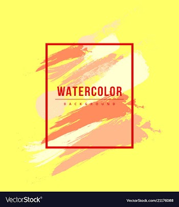 Watercolor poster square acrylic stroke card vector image