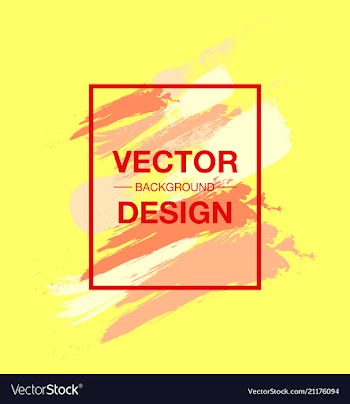 Watercolor poster square acrylic stroke card vector image