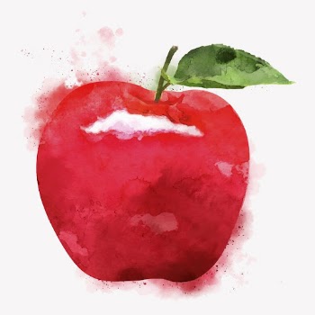 Watercolor red apple clipart, fruit | Free Vector Illustration - rawpixel