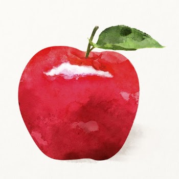 Watercolor red apple illustration, fruit | Free Photo Illustration - rawpixel