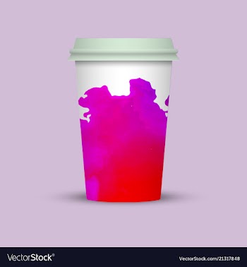 Watercolor splashes on coffee cup vector image