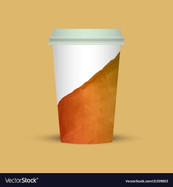 Watercolor splashes on coffee cup vector image