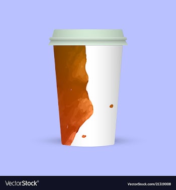 Watercolor splashes on coffee cup vector image