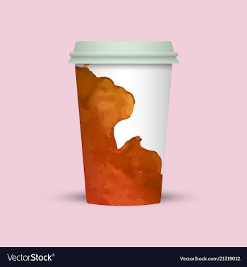 Watercolor splashes on coffee cup vector image