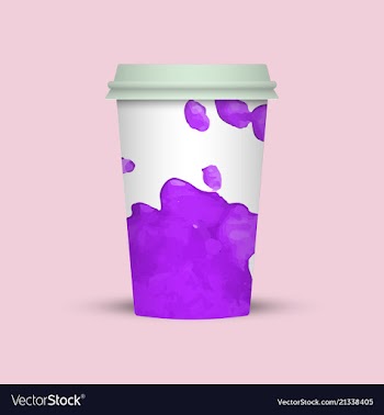 Watercolor splashes on coffee cup vector image