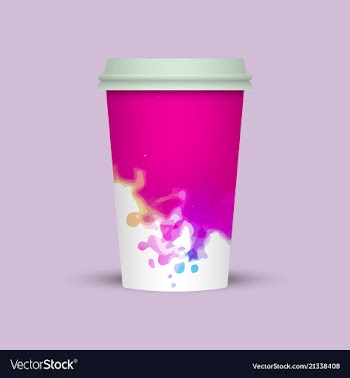 Watercolor splashes on coffee cup vector image