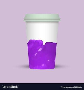 Watercolor splashes on coffee cup vector image