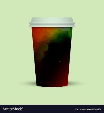 Watercolor splashes on coffee cup vector image