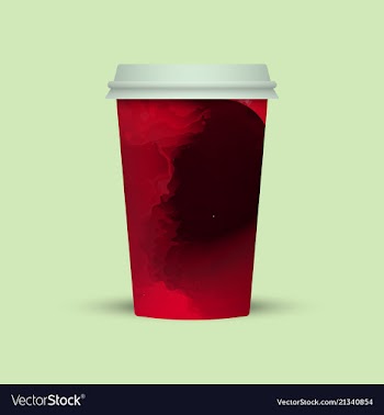 Watercolor splashes on coffee cup vector image