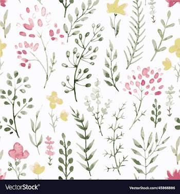 watercolor spring leaves seamless repeat design