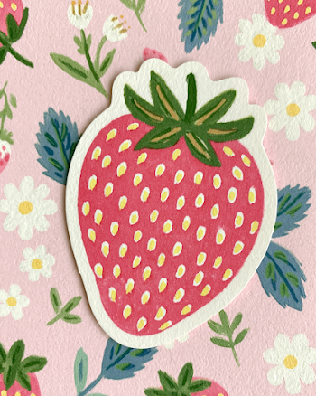 Watercolor Strawberry Illustration