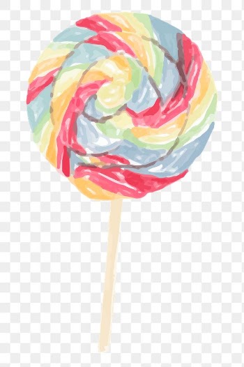 Watercolor sweet lollipop png sticker hand drawn