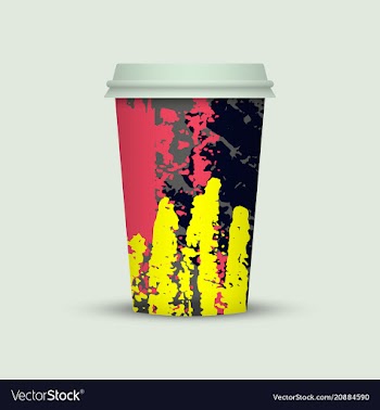 Watercolor take away coffee cup creative design vector image