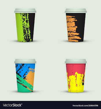Watercolor take away coffee cup creative design vector image