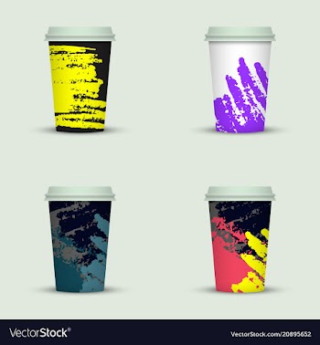 Watercolor take away coffee cup creative design vector image
