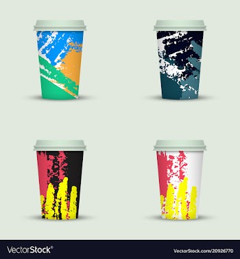 Watercolor take away coffee cup creative design vector image