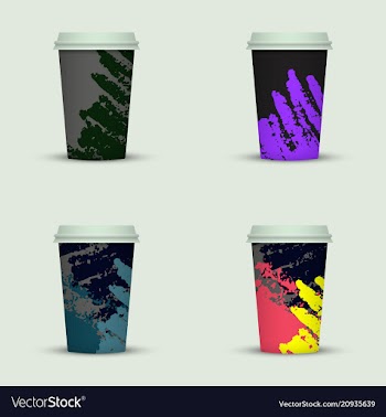 Watercolor take away coffee cup creative design vector image