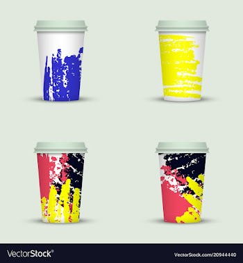 Watercolor take away coffee cup creative design vector image