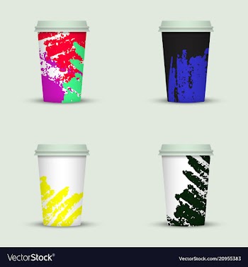 Watercolor take away coffee cup creative design vector image