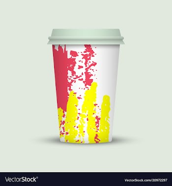 Watercolor take away coffee cup creative design vector image