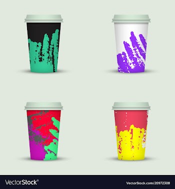 Watercolor take away coffee cup creative design vector image