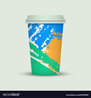 Watercolor take away coffee cup creative design vector image