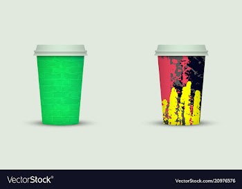 Watercolor take away coffee cup creative design vector image