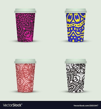 Watercolor take away coffee cup creative design vector image