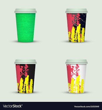 Watercolor take away coffee cup creative design vector image