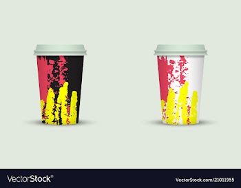 Watercolor take away coffee cup creative design vector image