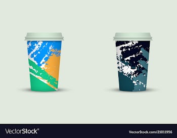 Watercolor take away coffee cup creative design vector image