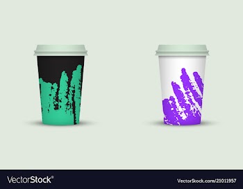 Watercolor take away coffee cup creative design vector image