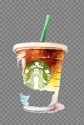 Watercolor Tea Coffee Starbucks Latte Free Download PNG HD