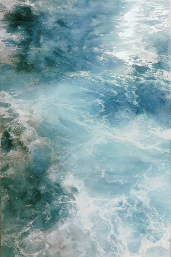 Watercolor Texture of Ocean Waves