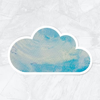 Watercolor textured paper cloud sticker design element | Free  illustration - 2347355