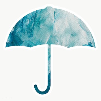 Watercolor textured paper umbrella sticker design element | Free  transparent png - 2347367