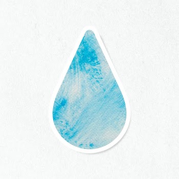 Watercolor textured paper water drop sticker design element | Free  illustration - 2347286
