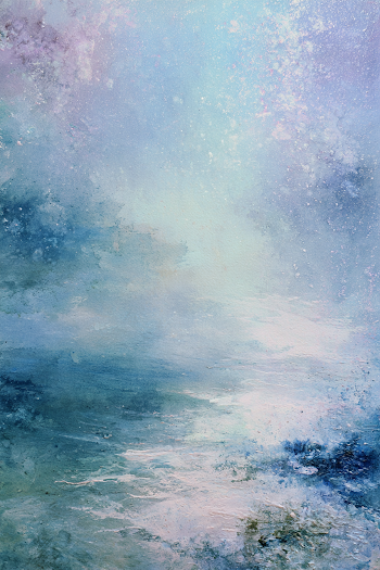 Watercolor Textures of Tranquil Water Surface