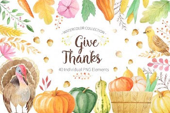 Watercolor Thanks Giving
