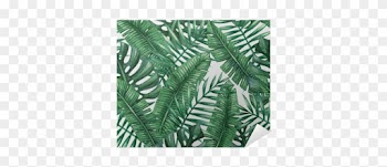 Watercolor Tropical Palm Leaves Seamless Pattern - Leaf Mural Tropical