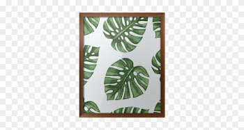 Watercolor Tropical Palm Leaves Seamless Pattern - Tropical Palm Leaf Pattern