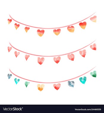 Watercolor vintage flags garlands set in party vector image