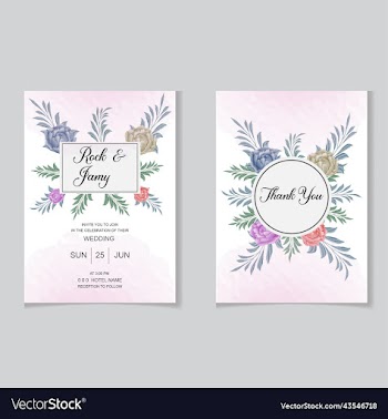 watercolor wedding invitation card with beautiful