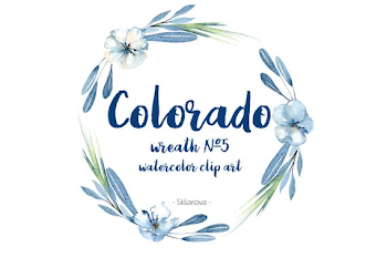 Watercolor Wreath Blue Flower Branch Leaf Invitation Winter | PNGio